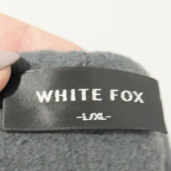 White Fox Boutique Leisure Hoodie Womens Sz L/XL Dark Gray Oversized Sweatshirt - Picture 6 of 8